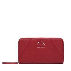 Portfel Armani Exchange. Czerwone portfele damskie Armani Exchange, bez wzorów. Za 404.99 zł.