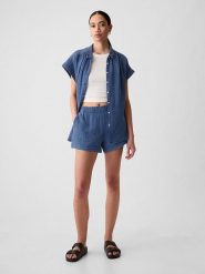 GAP Szorty w kolorze niebieskim rozmiar: XL. Niebieskie szorty damskie GAP, bez wzorów, z bawełny. Za 43.99 zł.