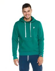 Męska bluza z kapturem Leone, miękka basic. Zielone bluzy sportowe męskie LEONE 1947 APPAREL, bez wzorów, z bawełny, klasyczne, bez kołnierzyka, bez ramiączek. Za 105.21 zł.