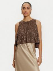 ViCOLO Bluzka TS0351 Brązowy Regular Fit. Brązowe bluzki damskie ViCOLO, m, bez wzorów, z syntetyku, bez ramiączek. Za 239.99 zł.