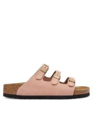 Birkenstock Klapki Florida Fresh 1031813 Różowy. Czerwone klapki damskie Birkenstock, bez wzorów, z nubiku, bez obcasa. Za 529.99 zł.