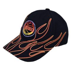Czapka z daszkiem Mitchell & Ness NBA Houston Rockets Flamez - 6LUXMM20018. Czarne czapki męskie Mitchell & Ness, bez wzorów, sportowe. Za 89.00 zł.