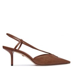 Szpilki Max Mara. Brązowe szpilki Max Mara, bez wzorów, bez obcasa. Za 2,479.00 zł.