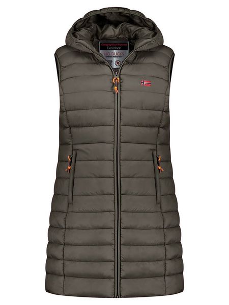 Geographical Norway Kamizelka pikowana "Vatikolor" w kolorze khaki rozmiar: M. Brązowe kamizelki damskie Geographical Norway, m. Za 187.96 zł.