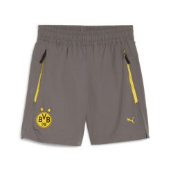 Młodzieżowe szorty Borussia Dortmund PUMATECH o luźnym kroju PUMA. Szara szorty damskie Puma, bez wzorów, młodzieżowe. Za 239.00 zł.
