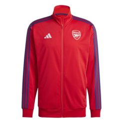 Kurtka z dresu Arsenal DNA 2024/25. Czerwone kurtki męskie Adidas, bez wzorów, z dresówki, klasyczne, bez kaptura. W wyprzedaży za 274.50 zł.