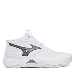 Buty halowe Mizuno. Białe buty sportowe na co dzień męskie Mizuno, bez zapięcia, mizuno wave. Za 729.99 zł.