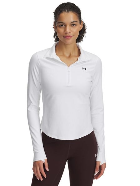 Under Armour Koszulka sportowa w kolorze białym rozmiar: XS. Białe bluzki sportowe damskie Under Armour, xs, bez wzorów, z materiału, bez ramiączek. Za 131.12 zł.
