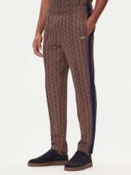 Lacoste Spodnie dresowe XH1440 Brązowy Regular Fit. Brązowe spodnie dresowe męskie Lacoste, bez wzorów, z dresówki. Za 539.99 zł.
