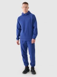 4F Spodnie dresowe joggery męskie - granatowe XL. Niebieskie spodnie dresowe męskie 4f, bez wzorów, z bawełny. W wyprzedaży za 89.99 zł.