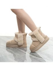 C'M Botki zimowe w kolorze beżowym rozmiar: 36. Brązowe botki damskie C'M, na zimę, z materiału, bez obcasa, bez zapięcia. Za 121.99 zł.