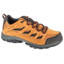 Buty Columbia Crestwood 1781181224 brązowe. Brązowe buty trekkingowe męskie ze skóry, przed kostkę, bez zapięcia. Za 403.36 zł.
