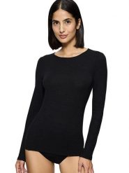 Triumph Koszulka "Beauty Layers" w kolorze czarnym rozmiar: S. Czarne bluzki damskie Triumph, s, bez wzorów, z materiału, bez kołnierzyka, bez ramiączek. Za 122.38 zł.