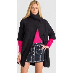 PŁASZCZ LIU JO. Czarne płaszcze damskie Liu Jo, l, z aplikacjami, z dzianiny. Za 1,079.00 zł.