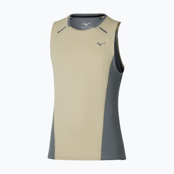 Koszulka do biegania męska Mizuno Active DryAeroFlow Tank Top. Brązowe t-shirty sportowe męskie Mizuno, m, z materiału, bez ramiączek, do biegania. Za 209.99 zł.