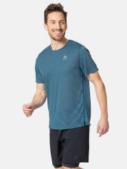 Odlo Koszulka "Zeroweight Enginee" w kolorze niebieskim do biegania rozmiar: S. Niebieskie t-shirty sportowe męskie Odlo, s, z materiału, bez ramiączek, do biegania. Za 96.60 zł.