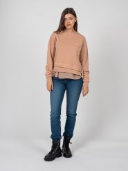 Diesel Bluza "Rollies" | A09941-0JMAA | Kobieta | Beżowy. Brązowe bluzy bez kaptura damskie Diesel, m, z bawełny. W wyprzedaży za 499.00 zł.