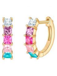 Yokoamii Pozłacane kolczyki-kreole z cyrkoniami rozmiar: onesize. Żółte kolczyki damskie Yokoamii, z cyrkonią, pozłacane. Za 43.99 zł.