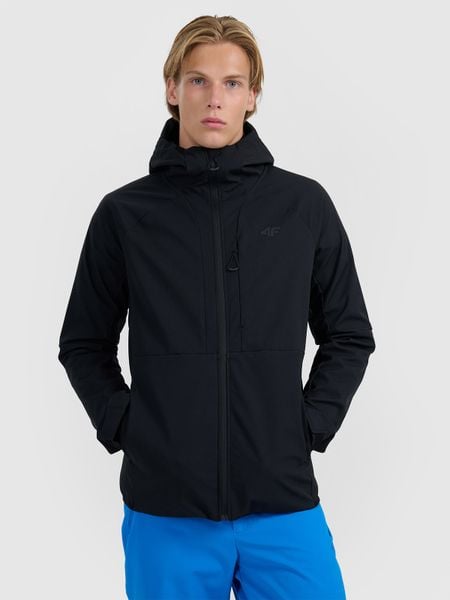 4F Kurtka softshell wiatroodporna membrana 10000 męska - czarna XXL. Czarne kurtki męskie 4f, m, bez wzorów, z materiału, bez kaptura. Za 399.99 zł.