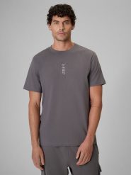 4F T-shirt regular z nadrukiem męski - szary M. Szare t-shirty męskie 4f, m, z aplikacjami, z bawełny, bez kołnierzyka. Za 69.99 zł.