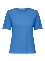 ONLY Koszulka w kolorze niebieskim rozmiar: S. Niebieskie bluzki damskie Only, s, bez wzorów, z bawełny, bez kołnierzyka, bez ramiączek. Za 32.90 zł.