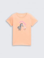 T-SHIRT DZIECIĘCY DZIEWCZĘCY TOM TAILOR PEACH. Brązowe koszulki dziewczęce Tom Tailor, bez wzorów, z bawełny, bez ramiączek. Za 53.21 zł.