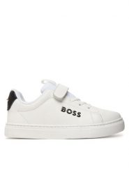 BOSS Sneakersy J52824 D Biały. Białe buty sportowe chłopięce Boss, ze skóry, bez zapięcia. Za 589.99 zł.