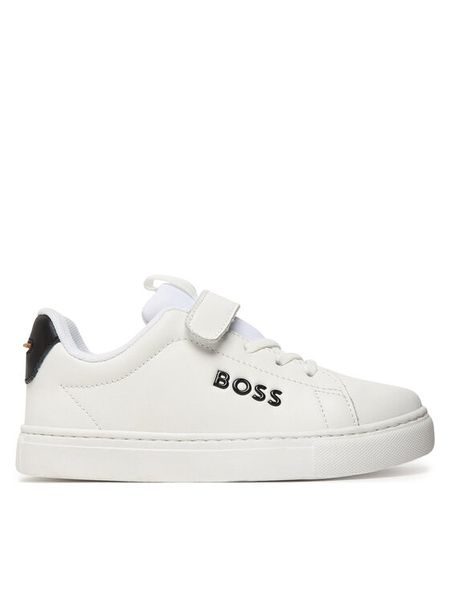 BOSS Sneakersy J52824 D Biały. Białe buty sportowe chłopięce Boss, ze skóry, bez zapięcia. Za 589.99 zł.