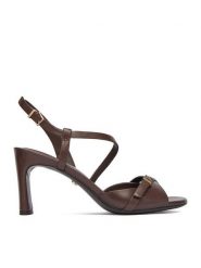 GINO ROSSI Sandały EO-GL15-986-1 Brązowy. Brązowe sandały damskie Gino Rossi, bez wzorów, ze skóry, bez obcasa, na słupku. Za 379.99 zł.