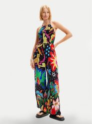 Desigual Kombinezon Jungle 24SWMW06 Kolorowy Relaxed Fit. Kombinezony damskie Desigual, s, bez wzorów, z wiskozy, bez kołnierzyka, bez ramiączek. Za 429.99 zł.