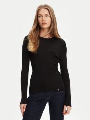 Guess Sweter W5YR08 Z0040 Czarny Slim Fit. Czarne swetry klasyczne damskie Guess, xs, z syntetyku, bez kołnierzyka. Za 279.99 zł.