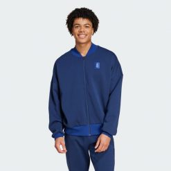 Bluza dresowa Manchester United Seasonal. Niebieskie bluzy bez kaptura męskie Adidas, xl, z dresówki. Za 399.00 zł.