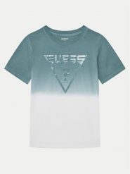 Guess T-Shirt L5GI27 I3Z14 Zielony Regular Fit. Zielone t-shirty chłopięce Guess, z aplikacjami, z bawełny, bez ramiączek. Za 79.99 zł.