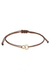 Elli Damskie Koło Geo Minimal z nylonem brąz w srebrze próby 925 Sterling Silver pozłacane Bransoletki 1 ct. Szare bransoletki damskie Elli, pozłacane. Za 135.14 zł.