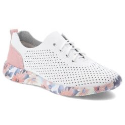 Półbuty damskie Artiker, skóra naturalna perforowana cholewka sznurowany fason lekka elastyczna podeszwa z kwiatowym motywem, białe, 58C0587. Białe półbuty damskie Artiker, bez wzorów, ze skóry, eleganckie, bez obcasa. Za 179.00 zł.