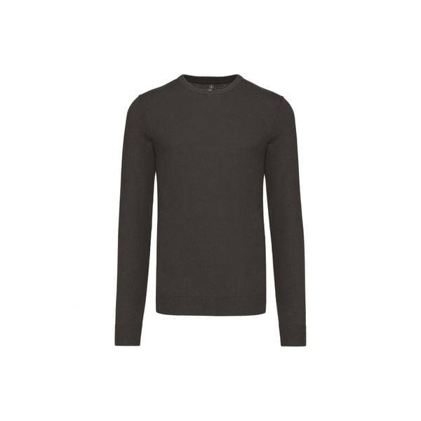 Sweter z okrągłym dekoltem Kariban. Szare swetry męskie KARIBAN, na zimę, m, bez wzorów, bez kołnierzyka. Za 227.50 zł.