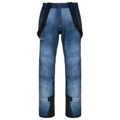 Spodnie narciarskie softshell Kilpi Jeanso. Niebieskie spodnie materiałowe męskie Kilpi, bez wzorów, z denimu. Za 345.00 zł.