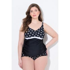 Damskie tankini Bellieva góra bez miękkich miseczek kropki. Czarne bikini damskie Ulla Popken, bez wzorów, plus size. Za 179.99 zł.