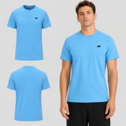 KOSZULKA MĘSKA 4F T-SHIRT BAWEŁNIANY SPORTOWY NA CO DZIEŃ M2669 SS26. Zielone t-shirty sportowe męskie 4f, m, z bawełny, bez ramiączek, na fitness i siłownię. Za 181.97 zł.