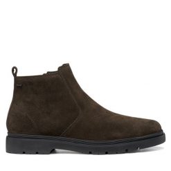 Botki Geox. Brązowe buty zimowe męskie Geox, bez zapięcia. Za 769.99 zł.