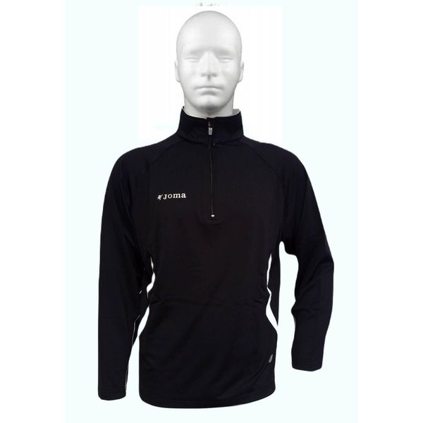 Bluza sportowa do biegania męska Joma W8H18.90. Czarne bluzy bez kaptura męskie Joma, bez wzorów, z materiału, sportowe, bez kołnierzyka, bez ramiączek. Za 89.99 zł.