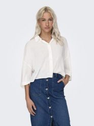 ONLY Koszulka w kolorze białym rozmiar: XS. Białe bluzki damskie Only, xs, bez wzorów, bez kołnierzyka. Za 66.00 zł.