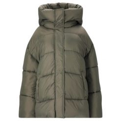 Damska kurtka z kapturem Athlecia Shaja. Szare kurtki damskie Athlecia, bez wzorów, z puchu, z kapturem. Za 517.50 zł.