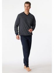 Schiesser Piżama w kolorze granatowym rozmiar: 62. Niebieskie piżamy męskie Schiesser, bez wzorów, z bawełny, bez ramiączek. Za 148.61 zł.