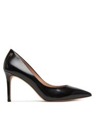 Tommy Hilfiger Szpilki Closed Pump FW0FW08969 Czarny. Czarne szpilki Tommy Hilfiger, bez wzorów, ze skóry, bez obcasa. Za 559.99 zł.