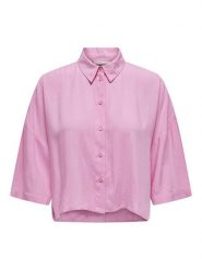 ONLY Koszulka w kolorze jasnoróżowym rozmiar: XL. Różowe bluzki damskie Only, xl, bez wzorów, bez kołnierzyka, bez ramiączek. Za 48.28 zł.