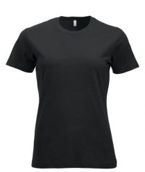 Clique New Classic-T Women – klasyczny T-shirt z bawełny ringspun – black. Czarne t-shirty damskie CLIQUE, s, bez wzorów, z bawełny, bez kołnierzyka. Za 104.80 zł.