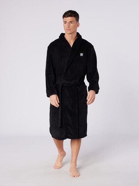 DKNY Szlafrok w kolorze czarnym rozmiar: L. Czarne szlafroki męskie DKNY, l, bez wzorów. Za 119.95 zł.