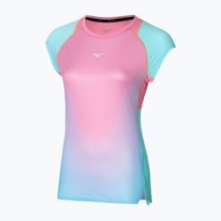 Koszulka do biegania damska Mizuno Aero Tee. Czerwone topy sportowe damskie Mizuno, l, bez wzorów, z materiału, bez ramiączek. Za 149.99 zł.