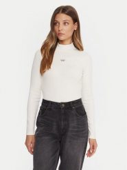 Guess Jeans Golf W5BP23 KA0H1 Beżowy Slim Fit. Brązowe golfy damskie Guess Jeans, xl, z aplikacjami, z bawełny, bez ramiączek. Za 159.99 zł.